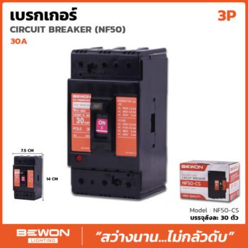 เซอร์กิตเบรกเกอร์เฟรมใหญ่ 3 สาย 30A