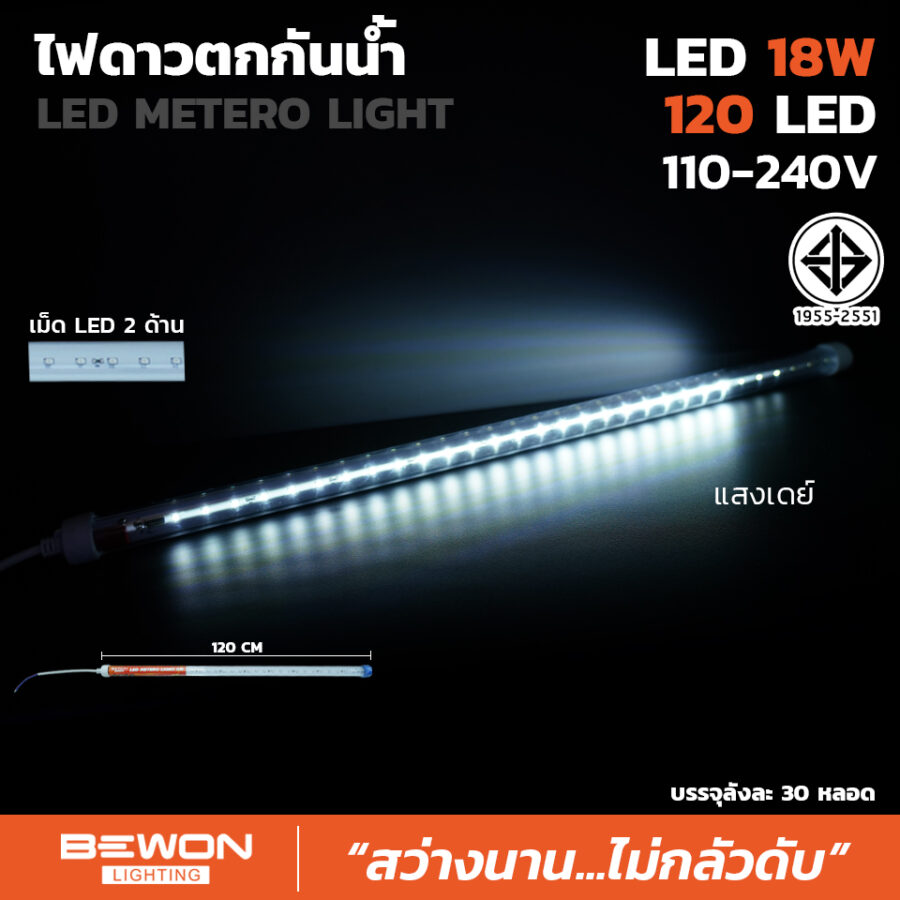 ไฟดาวตกกันน้ำ 18W