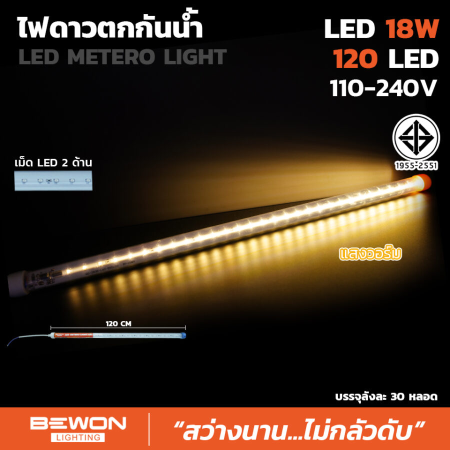 ไฟดาวตกกันน้ำ 18W