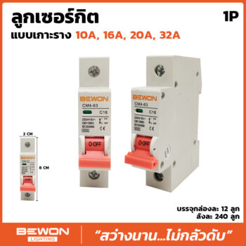 ลูกเซอร์กิต แบบเกาะราง (16A, 20A, 32A)