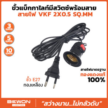 ขั้วแบ็กกาไลท์มีสวิทซ์พร้อมสายไฟ VKF