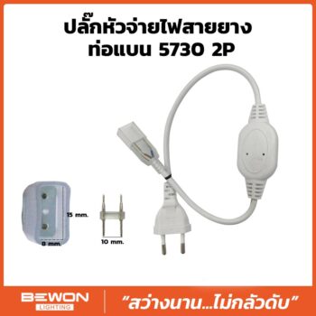 ปลั๊กหัวจ่ายไฟสายยางท่อแบน 5730 2P