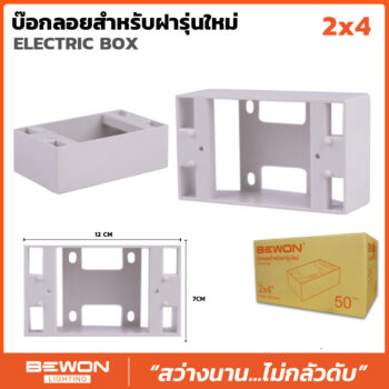 (BW-204A) บ๊อกลอย สำหรับฝารุ่นใหม่ 2x4