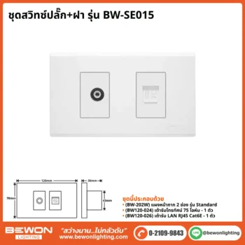 ชุดสวิทซ์ปลั๊ก+ฝา BEWON LIGHTING