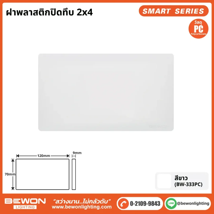 ฝาพลาสติกปิดทึบ 2x4