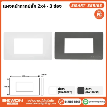 แผงหน้ากาก 2x4 - 3 ช่อง PC