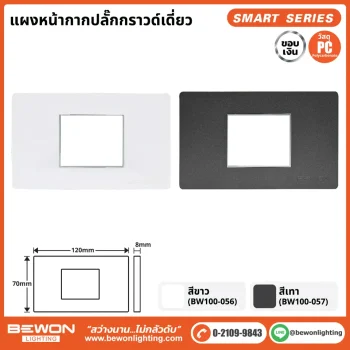 แผงหน้ากากปลั๊กกราวด์เดี่ยว ขอบเงิน