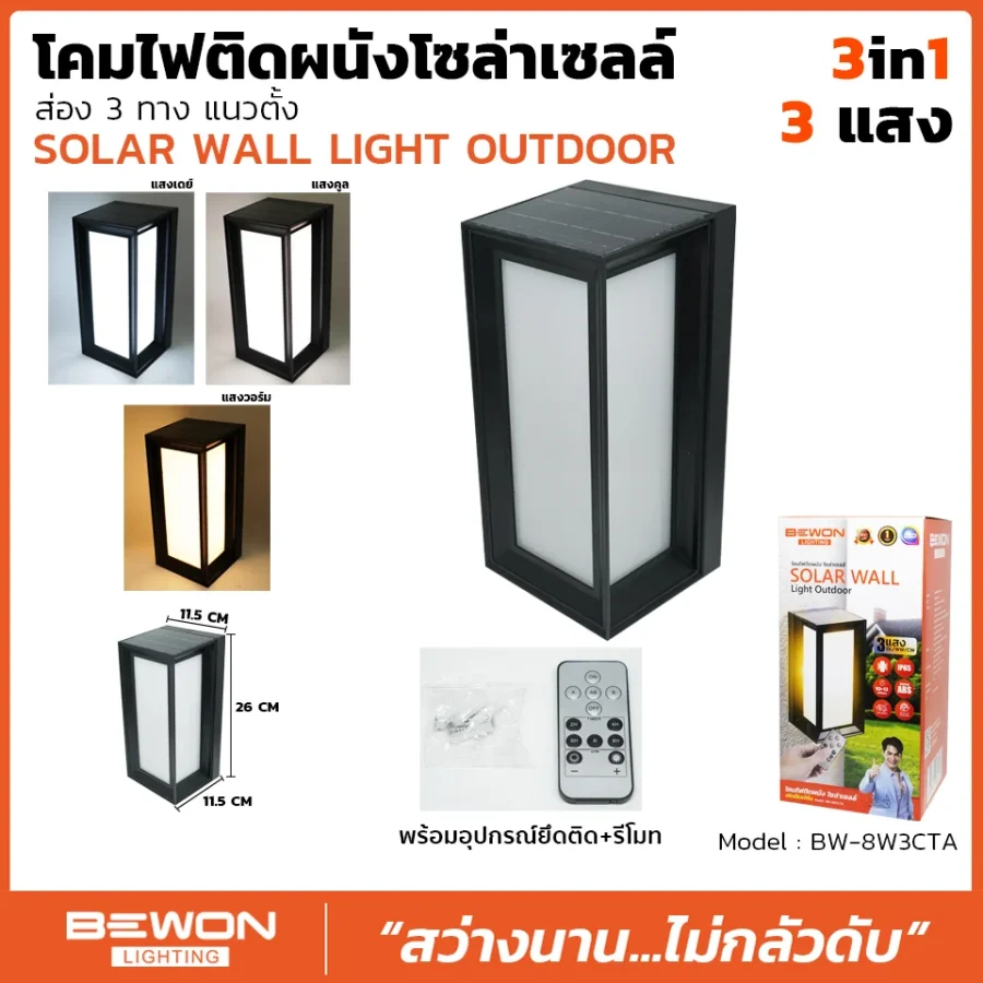 ไฟติดผนัง โซล่าเซลล์