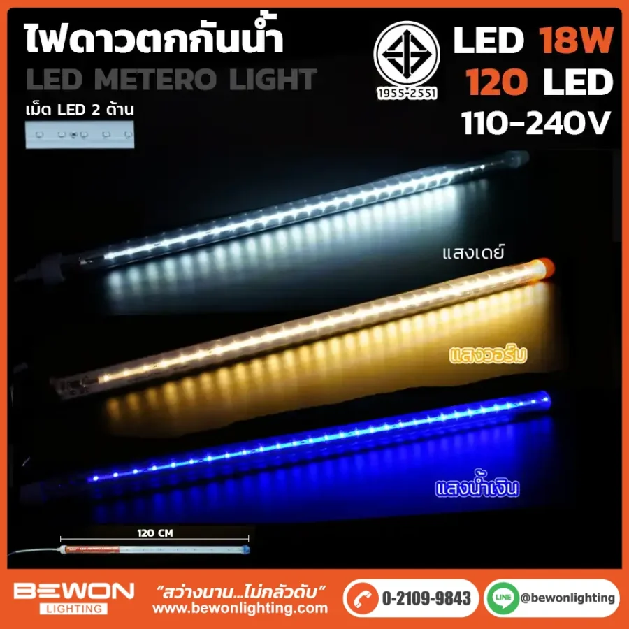 ไฟดาวตกกันน้ำ 18W