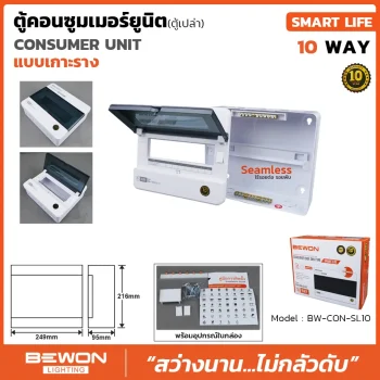 ตู้คอนซูมเมอร์ยูนิต เกาะราง SMART LIFE 10WAY (ตู้เปล่า)