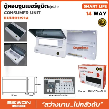 ตู้คอนซูมเมอร์ยูนิต เกาะราง SMART LIFE 14WAY (ตู้เปล่า)