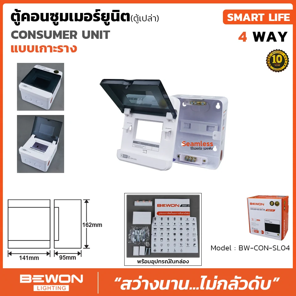 ตู้คอนซูมเมอร์ยูนิต เกาะราง SMART LIFE 4WAY (ตู้เปล่า)
