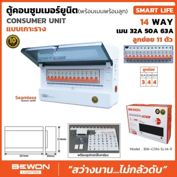 ตู้คอนซูมเมอร์ยูนิต เกาะราง SMART LIFE 11 ช่อง